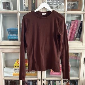 Agolde Long sleeve ripped brown top Medium